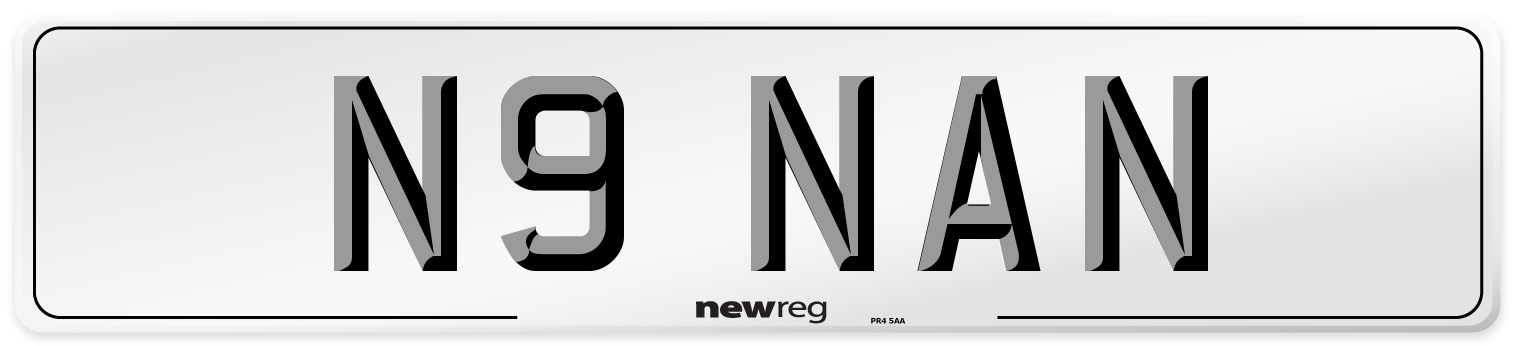 N9 NAN Number Plate from New Reg